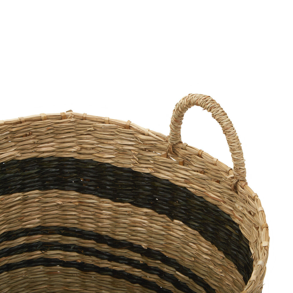 Arles Black and Natural Seagrass Set of 2 Storage Baskets