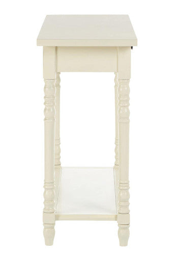 Heritage Ivory Wooden 2 Drawer Console Table with Lower Shelf