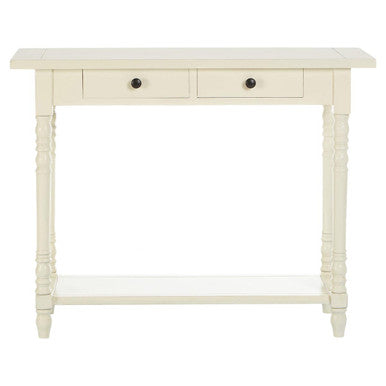 Heritage Ivory Wooden 2 Drawer Console Table with Lower Shelf