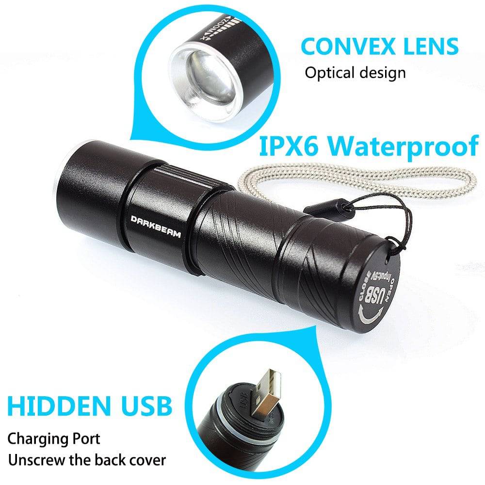 Rechargeable Waterproof Mini LED Torch – USB