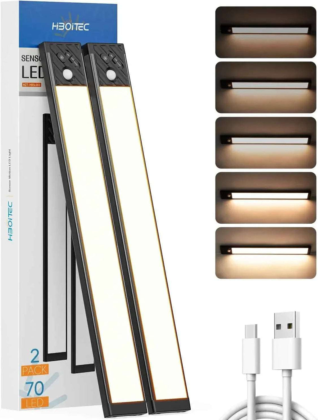 Rechargeable Motion-Sensor LED Lights – 2 Pack