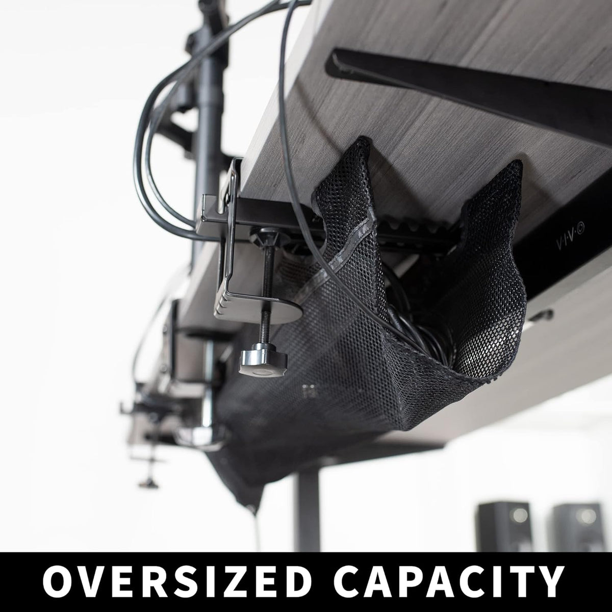 Under Desk Cable Management Net 91cm Clamp On Wire Organizer VIVO DESK-AC36MH