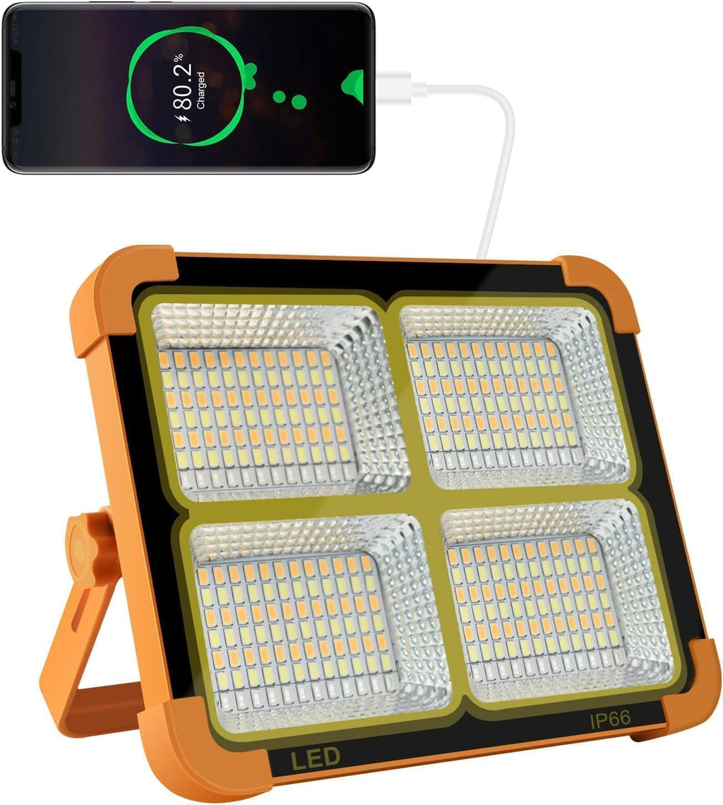 Solar LED Floodlight & USB Power Bank – Emergency, Camping & Garage Light