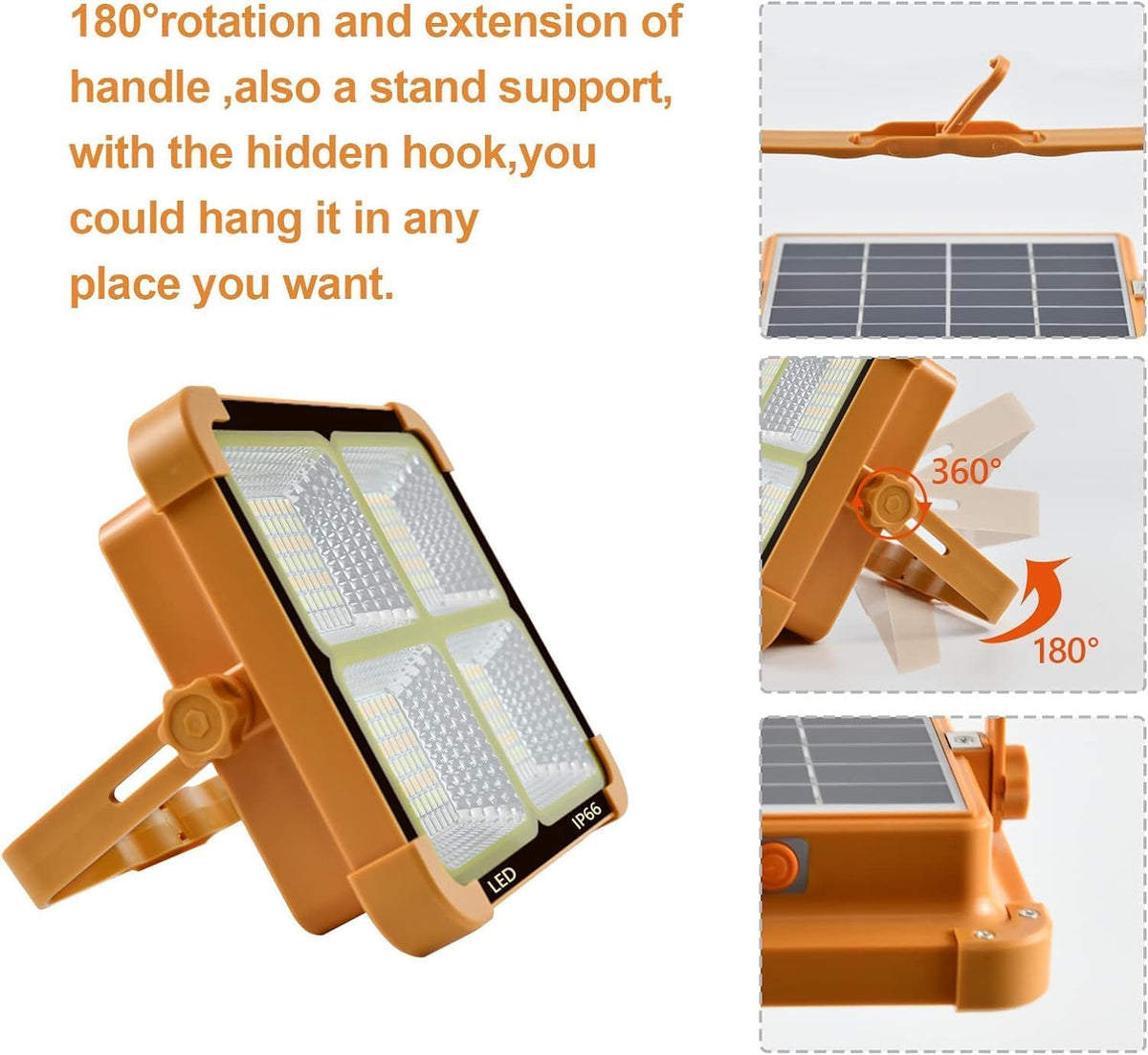 Solar LED Floodlight & USB Power Bank – Emergency, Camping & Garage Light
