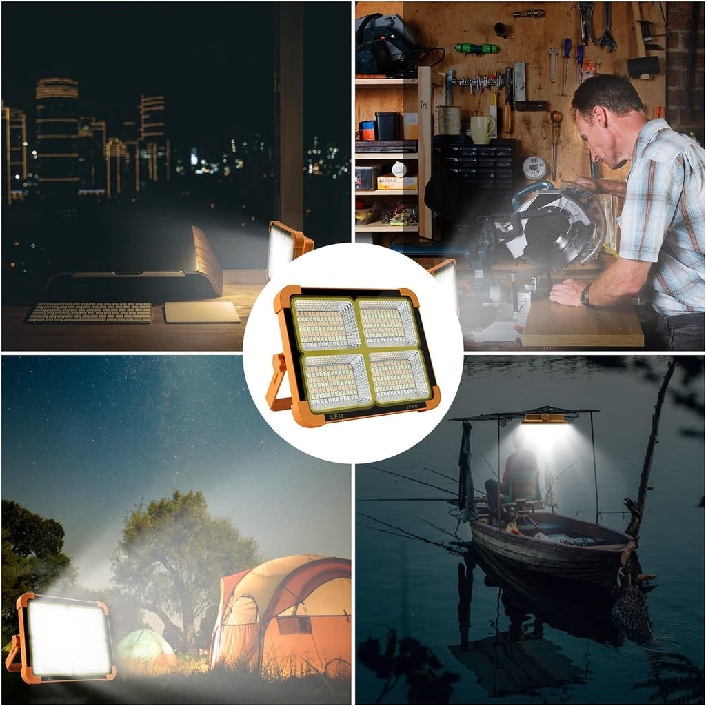 Solar LED Floodlight & USB Power Bank – Emergency, Camping & Garage Light