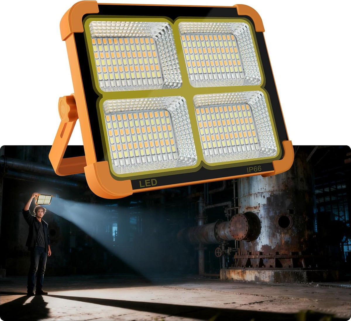 Solar LED Floodlight & USB Power Bank – Emergency, Camping & Garage Light