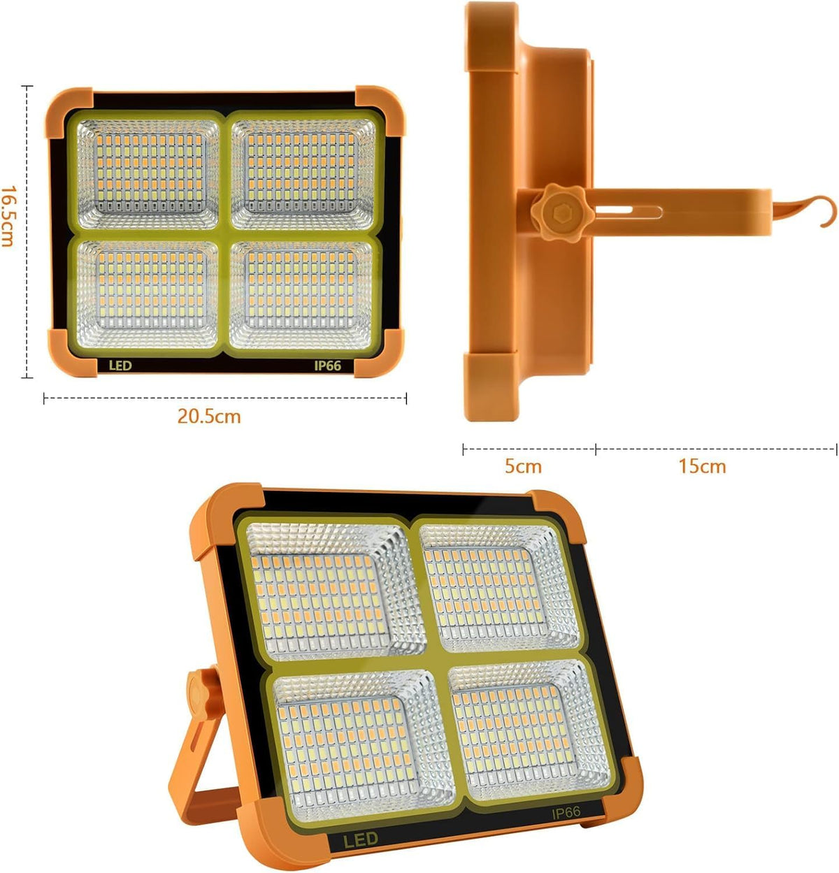 Solar LED Floodlight & USB Power Bank – Emergency, Camping & Garage Light