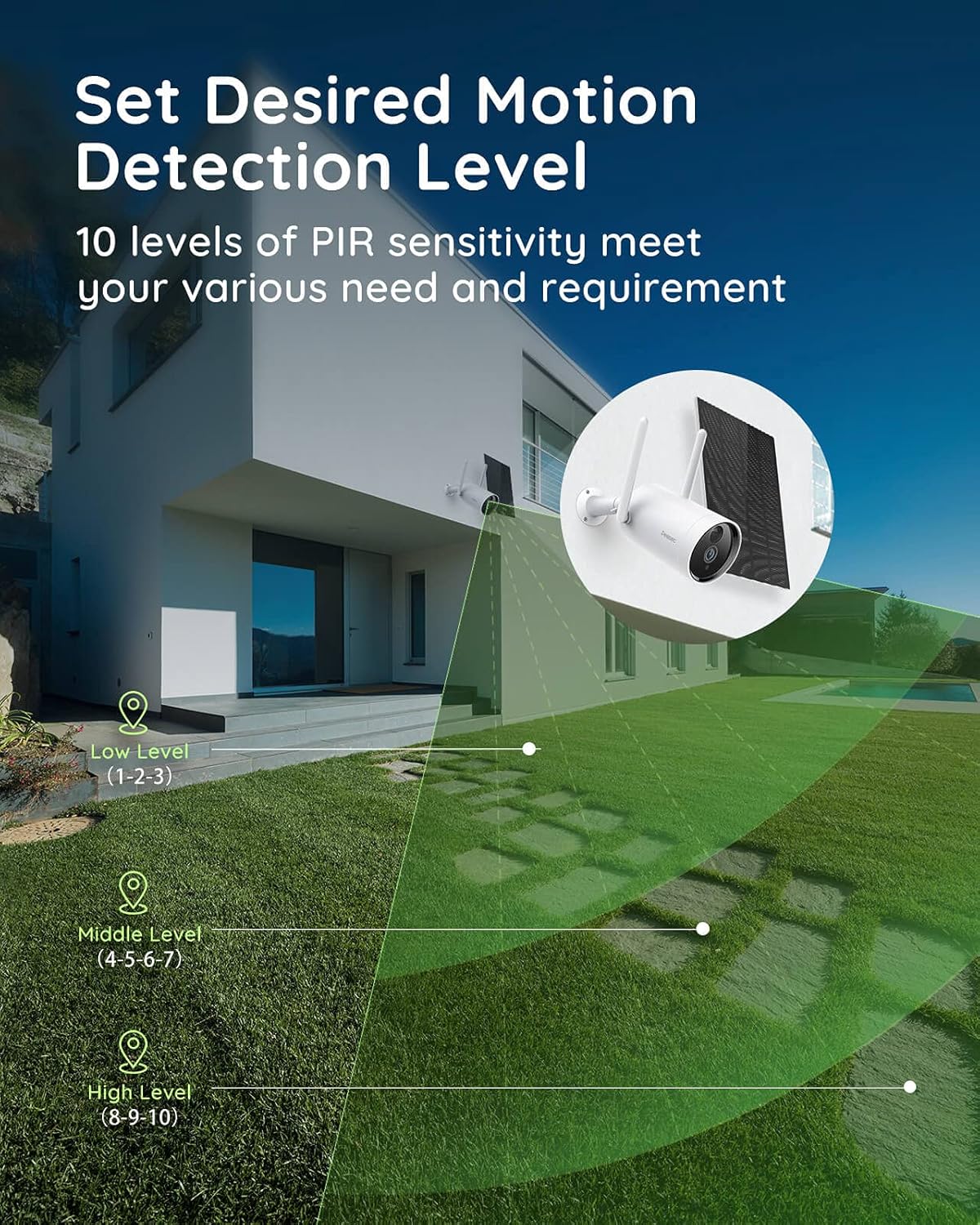 Peasec 1080P Solar Wireless Outdoor Security Camera