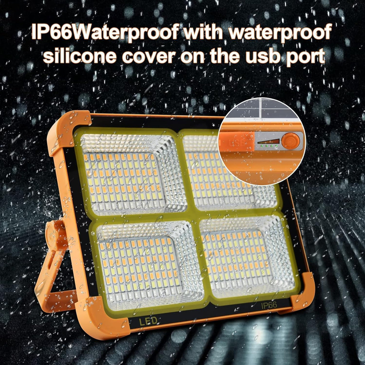 Solar LED Floodlight & USB Power Bank – Emergency, Camping & Garage Light