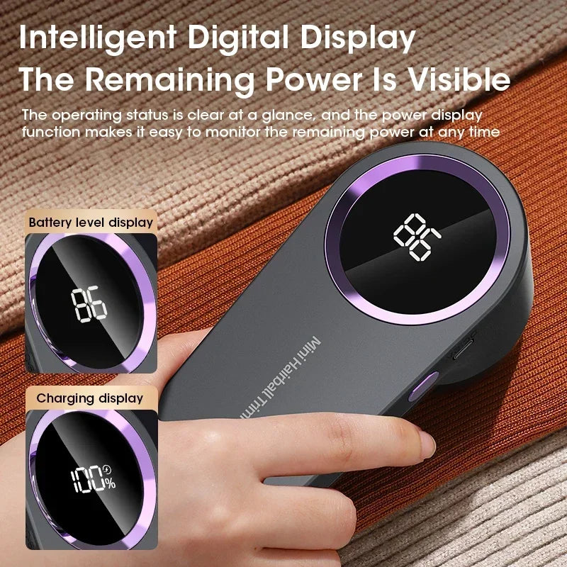 Rechargeable Fabric Shaver & Bobble Remover – LED Display