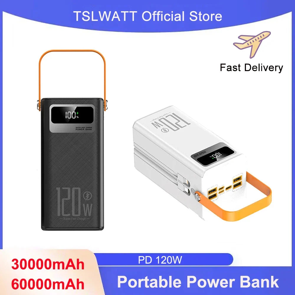 High-Capacity Portable Power Bank – 30,000mAh or 60,000mAh