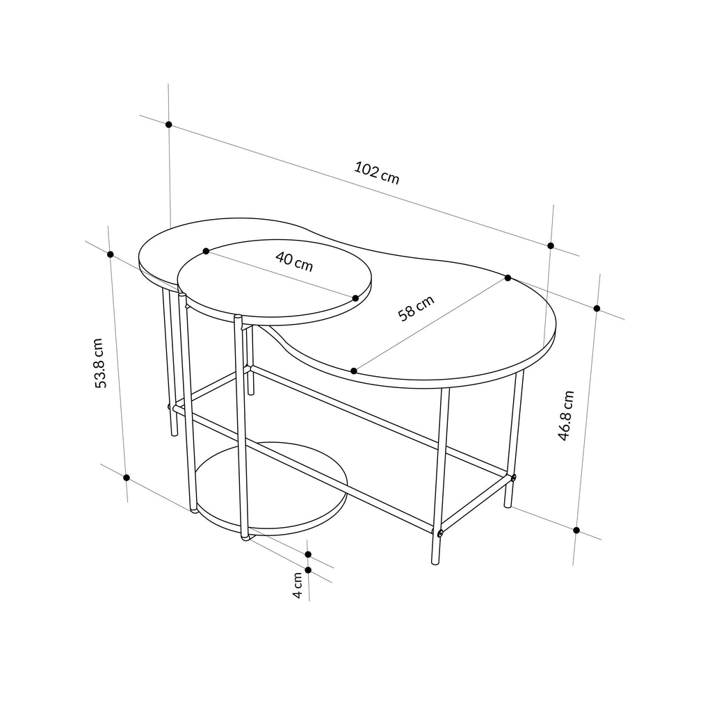 Cuddle Coffee Table - Modern 2-piece Nested Set