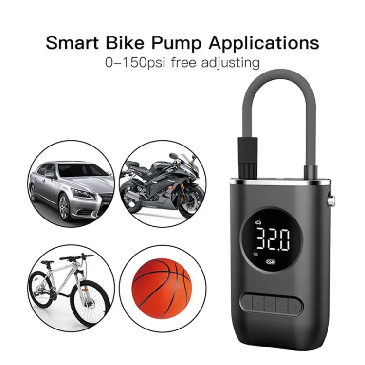 Cordless Digital Tyre Inflator – Portable Air Pump with LED Light