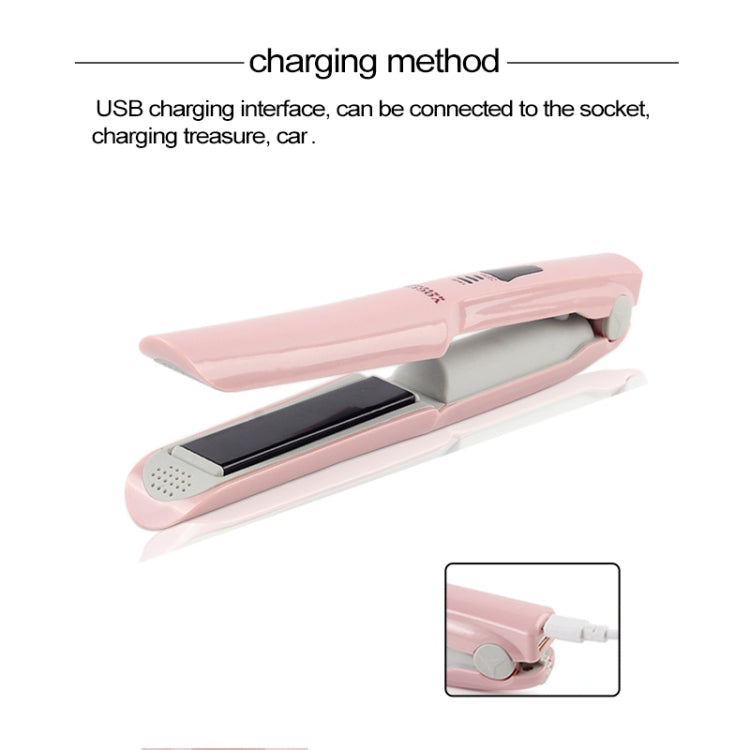 Mini USB Rechargeable Cordless Hair Straightener – Pink or White
