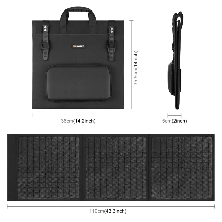 HAWEEL 60W Foldable Solar Panel Charger – Portable USB-C & USB Charging