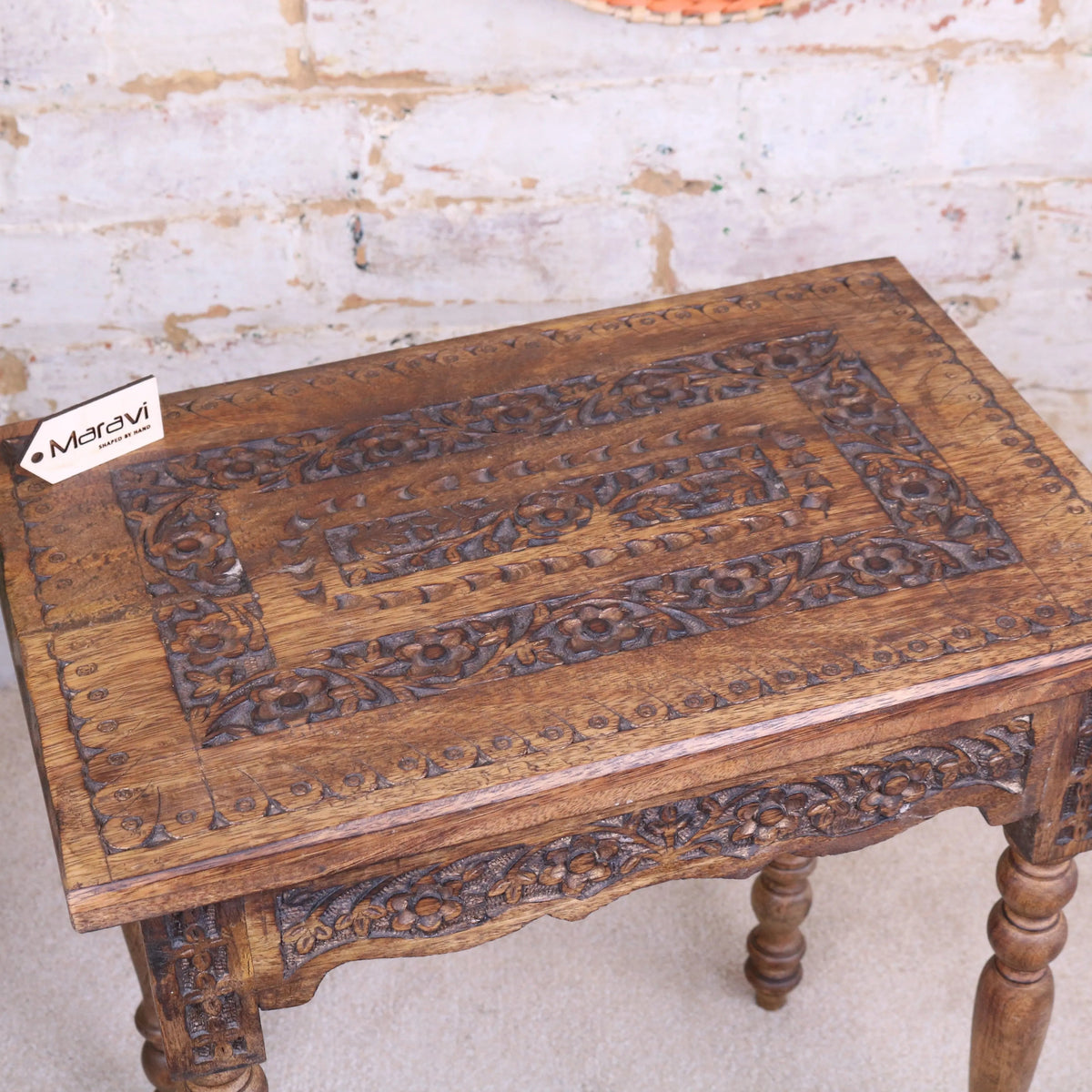 Erki Mango Wood Rectangular Side Table