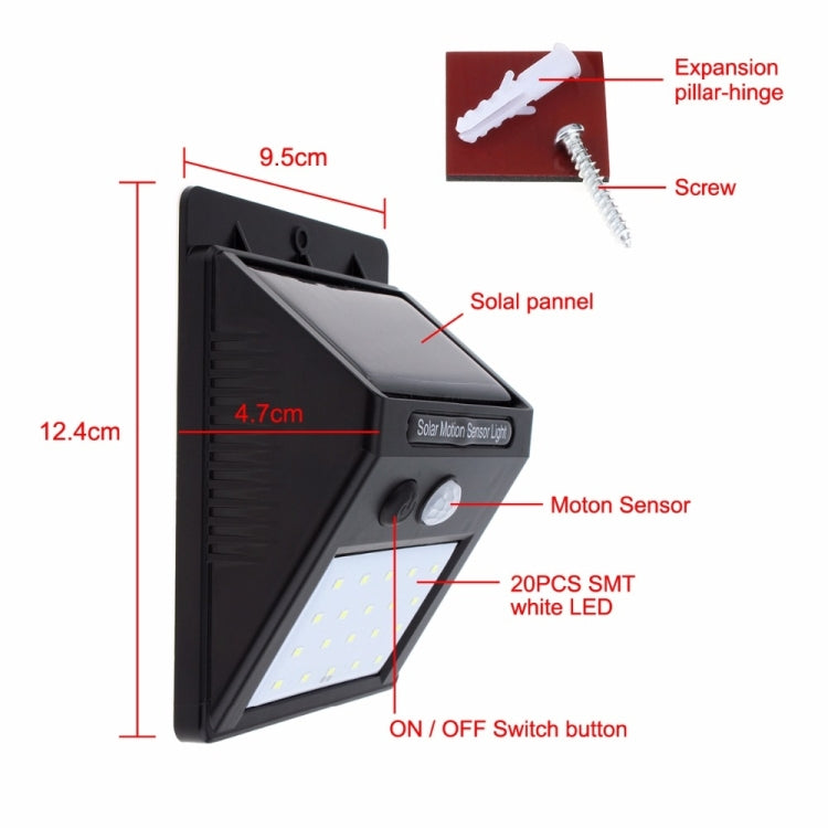 Outdoor Solar Motion-Sensor Security Light – 20 LED