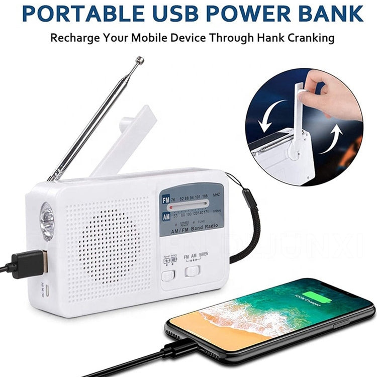 Wind-Up Solar Emergency Radio, Torch & Charger