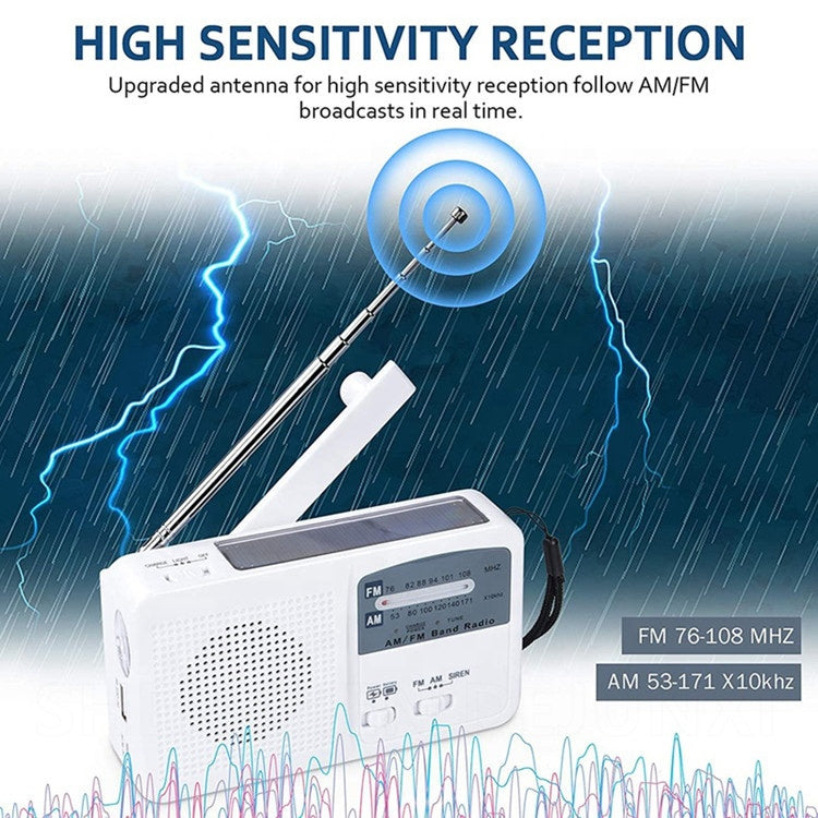 Wind-Up Solar Emergency Radio, Torch & Charger