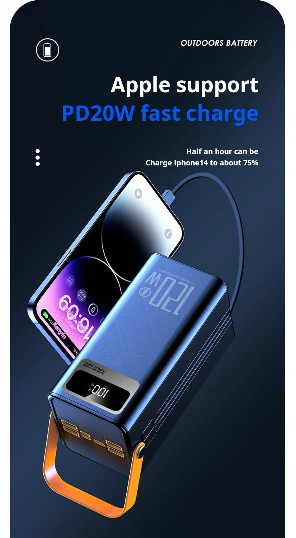 High-Capacity Portable Power Bank – 30,000mAh or 60,000mAh