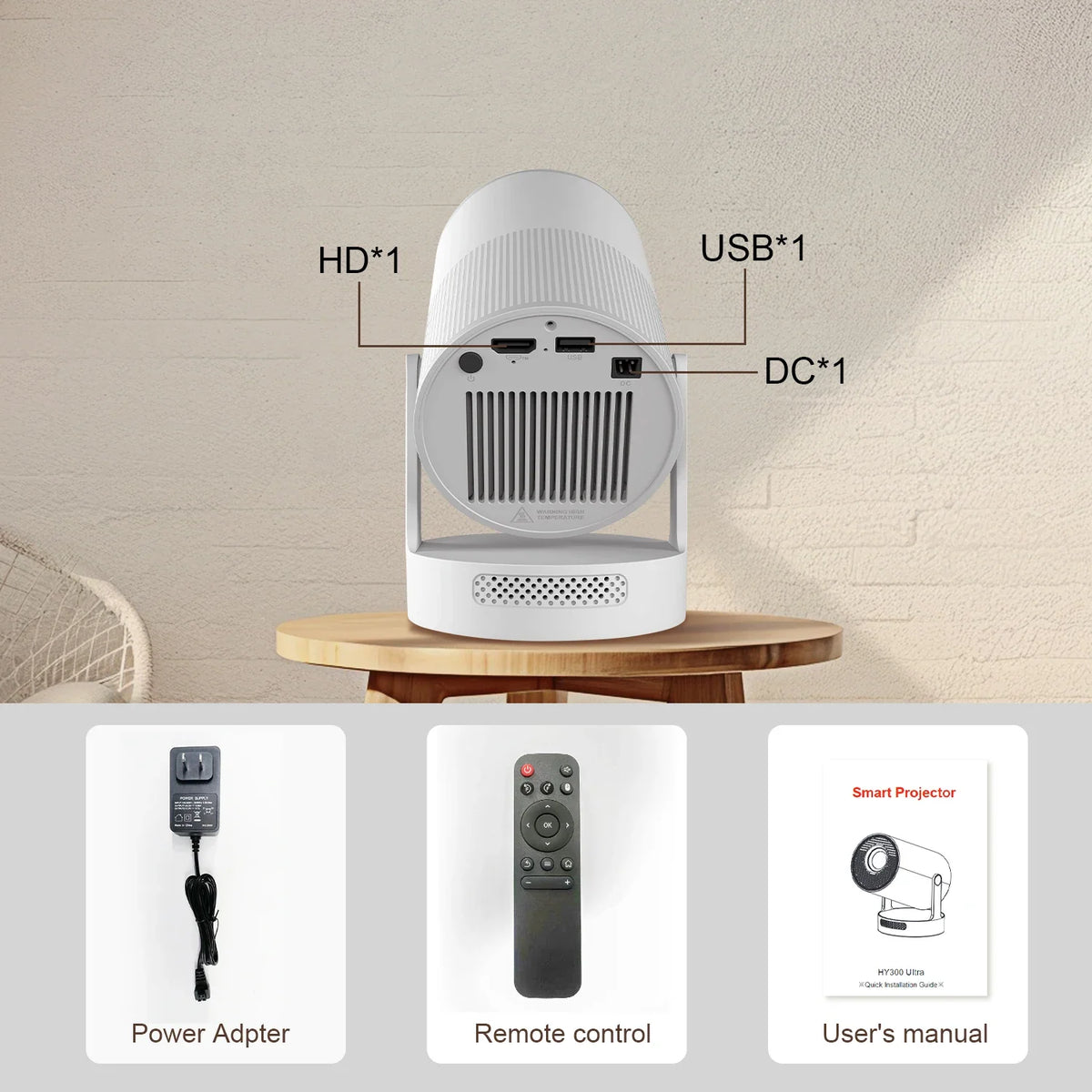 Magcubic HY300 Portable Projector – 720p, Wi-Fi & Bluetooth
