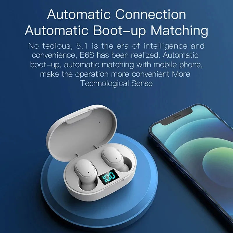 E6S Wireless Bluetooth Earbuds – LED Charging Case