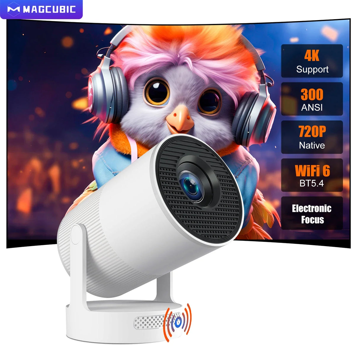 Magcubic HY300 Portable Projector – 720p, Wi-Fi & Bluetooth