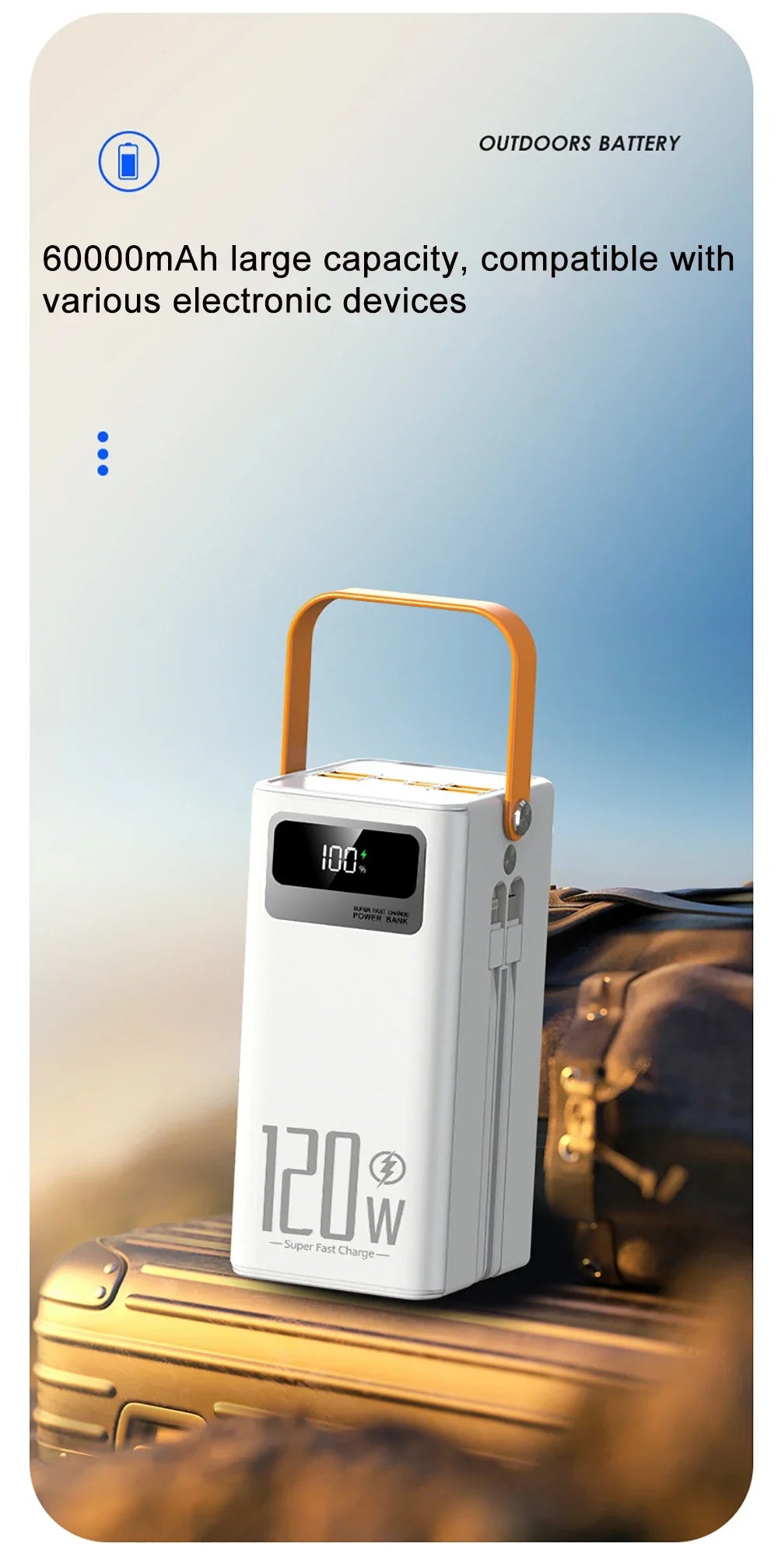 High-Capacity Portable Power Bank – 30,000mAh or 60,000mAh