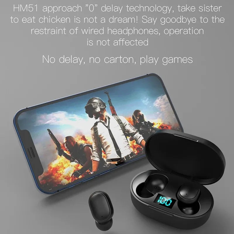 E6S Wireless Bluetooth Earbuds – LED Charging Case