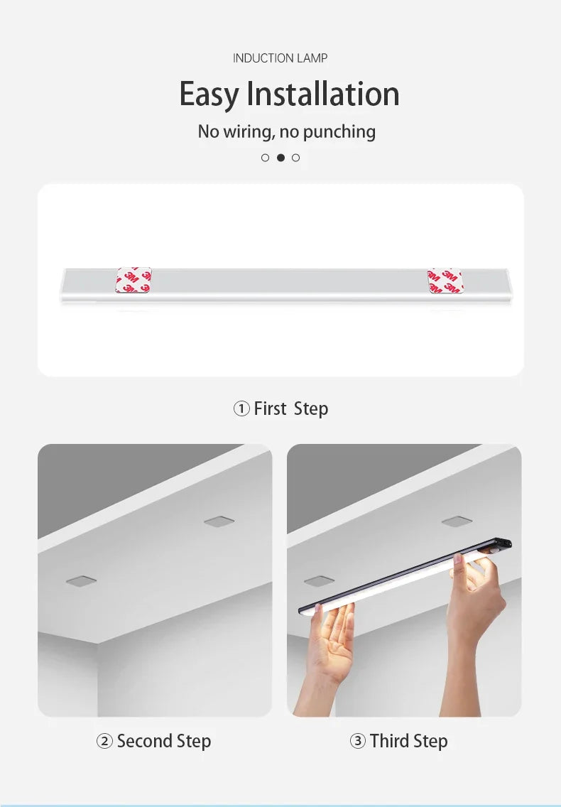 Rechargeable Motion-Sensor LED Cabinet Light – USB-C