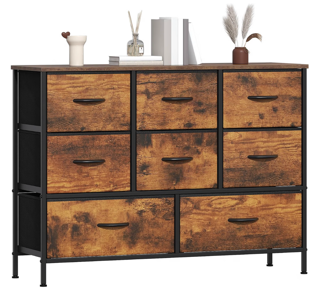 Industrial 8-Drawer Storage Chest – Rustic Brown