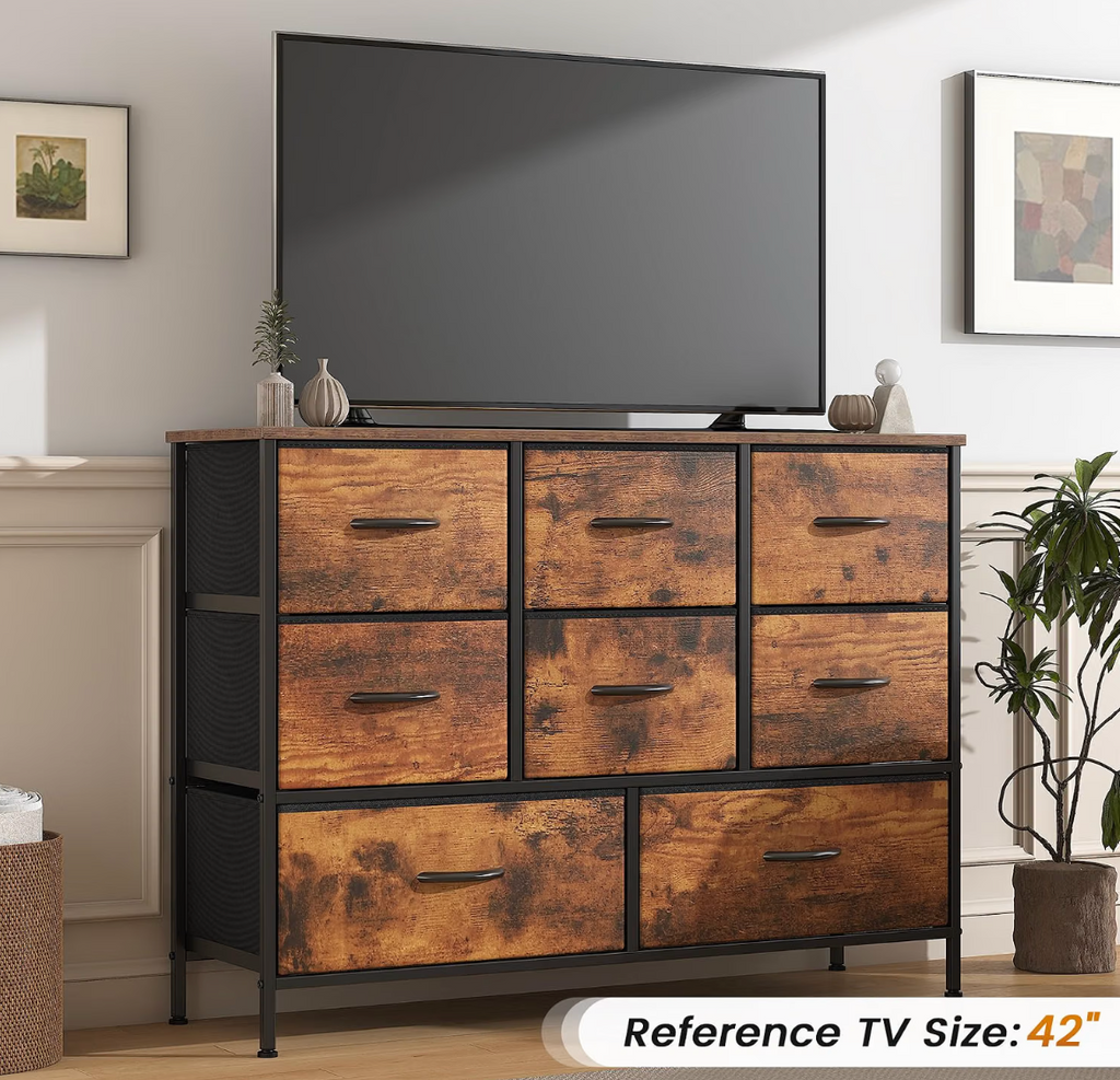 Industrial 8-Drawer Storage Chest – Rustic Brown