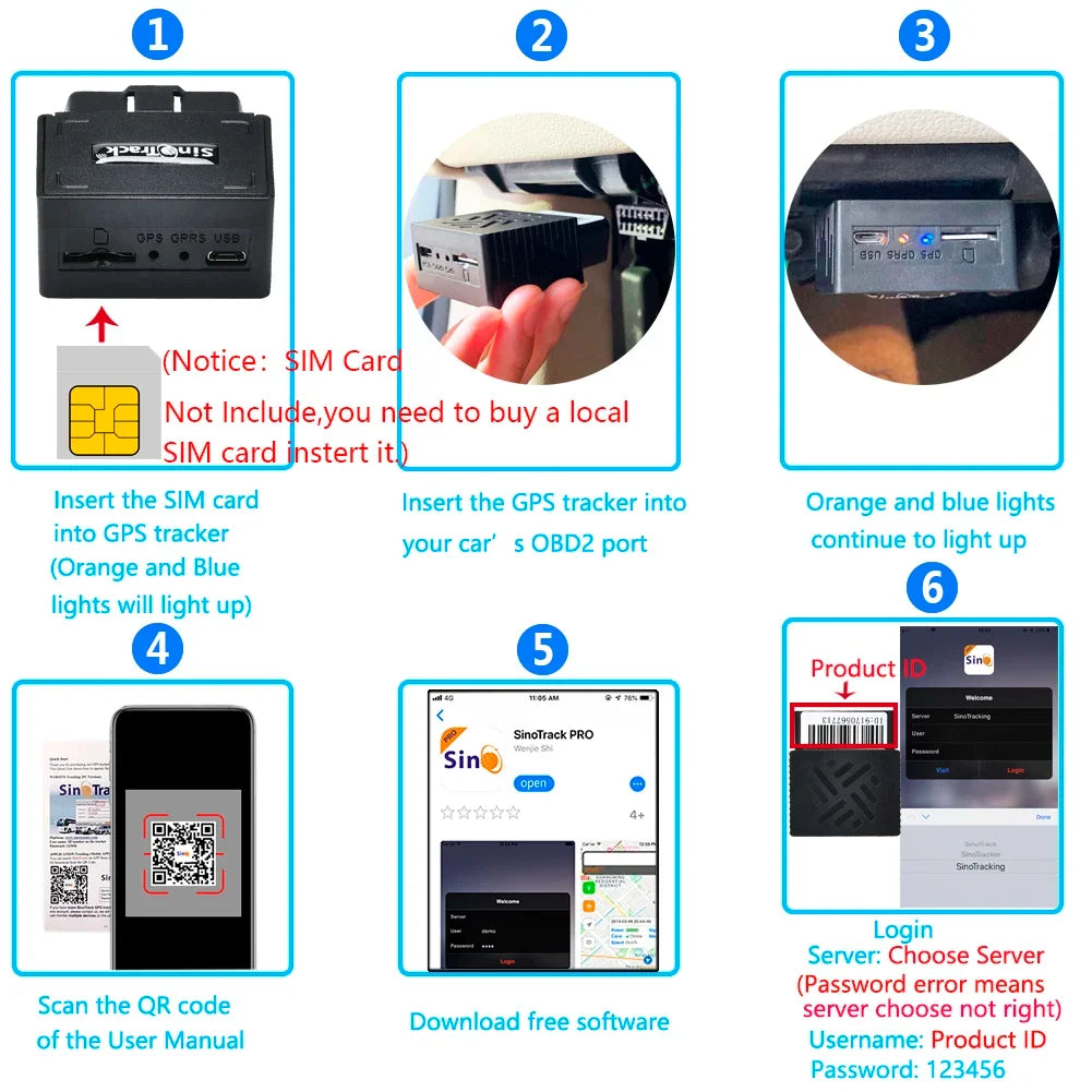 OBD2 GPS Tracker Plug & Play Car Tracking Device with App (iOS & Android)