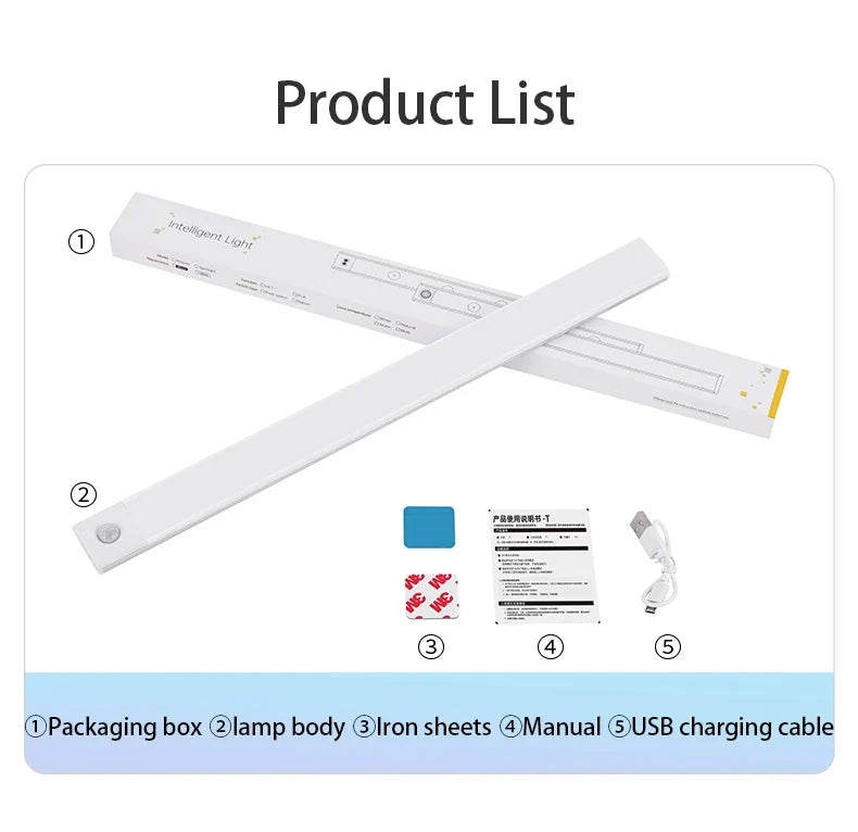 Rechargeable Motion-Sensor LED Cabinet Light – USB-C