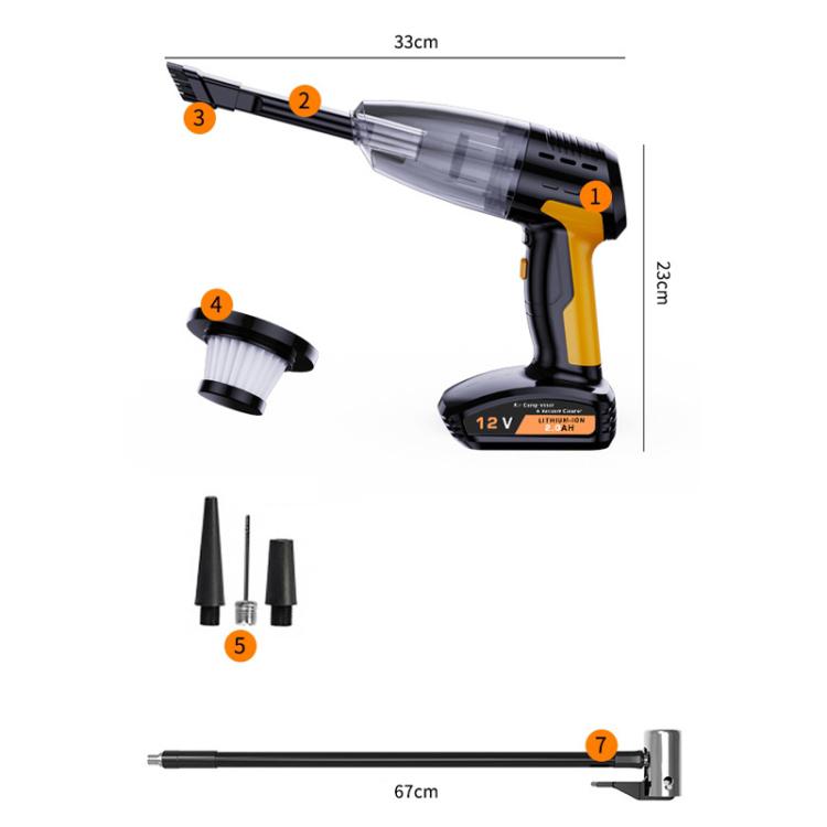 5-in-1 Car Vacuum Cleaner & Tyre Inflator – Wired or Cordless
