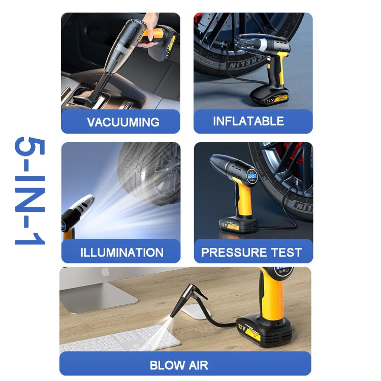 5-in-1 Car Vacuum Cleaner & Tyre Inflator – Wired or Cordless
