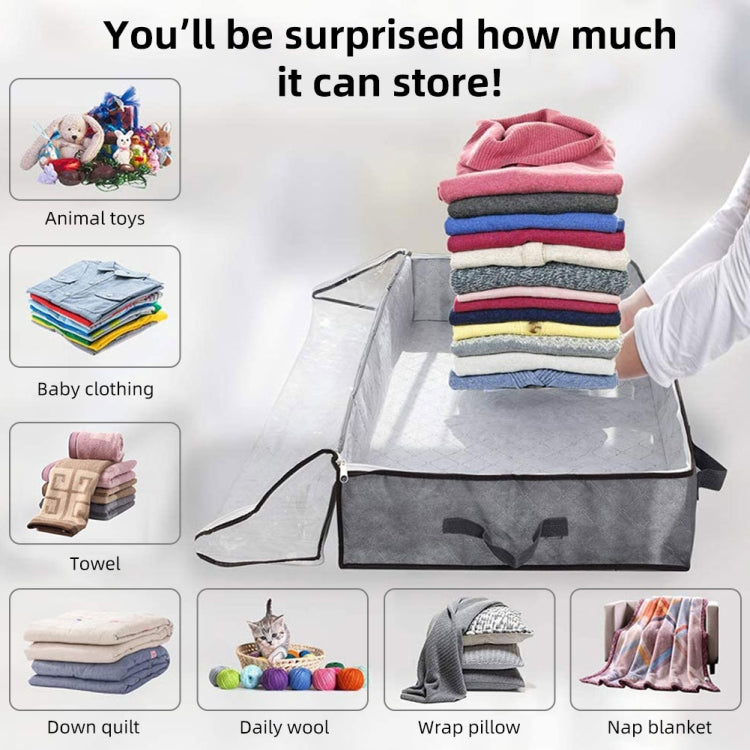 Foldable Under-Bed Storage Bag with Handles – Black