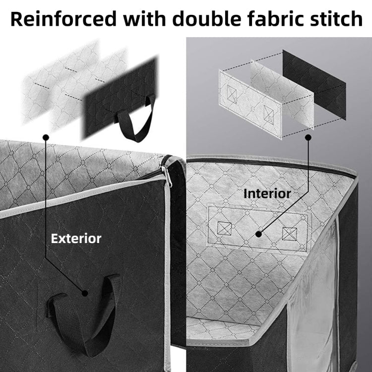 Foldable Under-Bed Storage Bag with Handles – Black