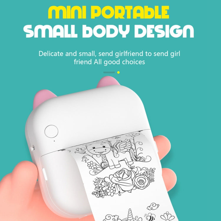 C26 Mini Portable Bluetooth Photo Label Thermal Printer, Spec: Pink+1 Paper