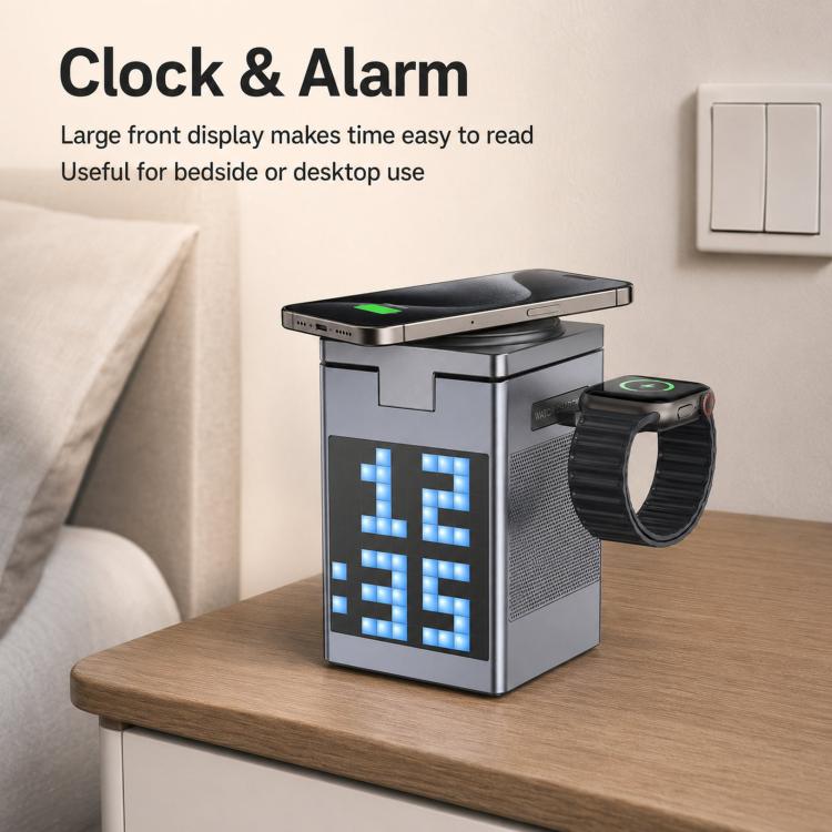 6-in-1 Pixel Art Wireless Charging Station & Bluetooth Speaker