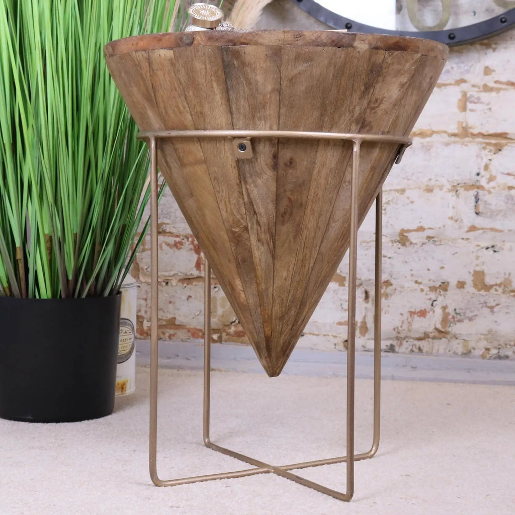 Tamia Wooden Cone Unique Side Table