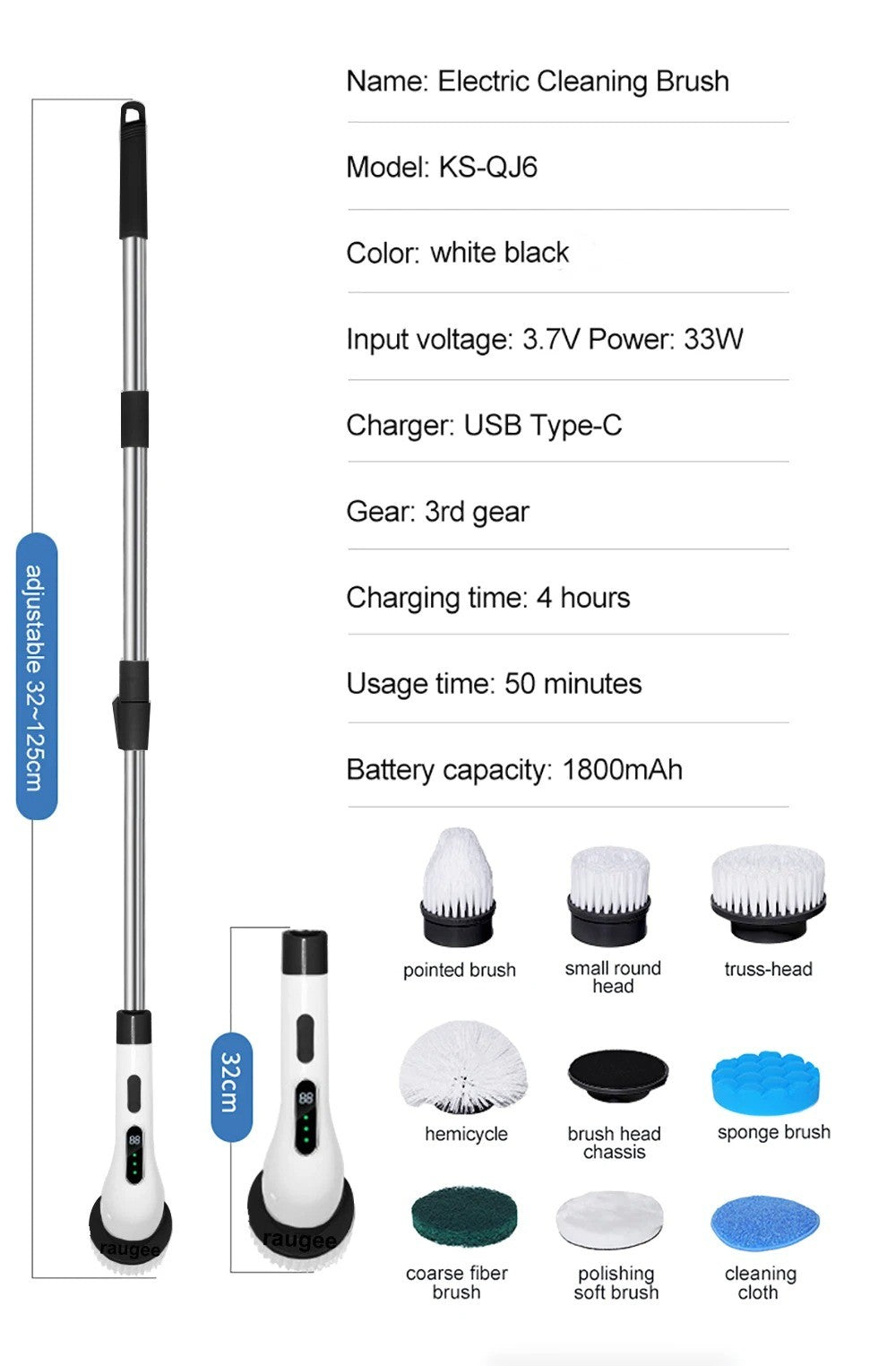 Cordless Electric Spin Scrubber – Bathroom Cleaning Brush