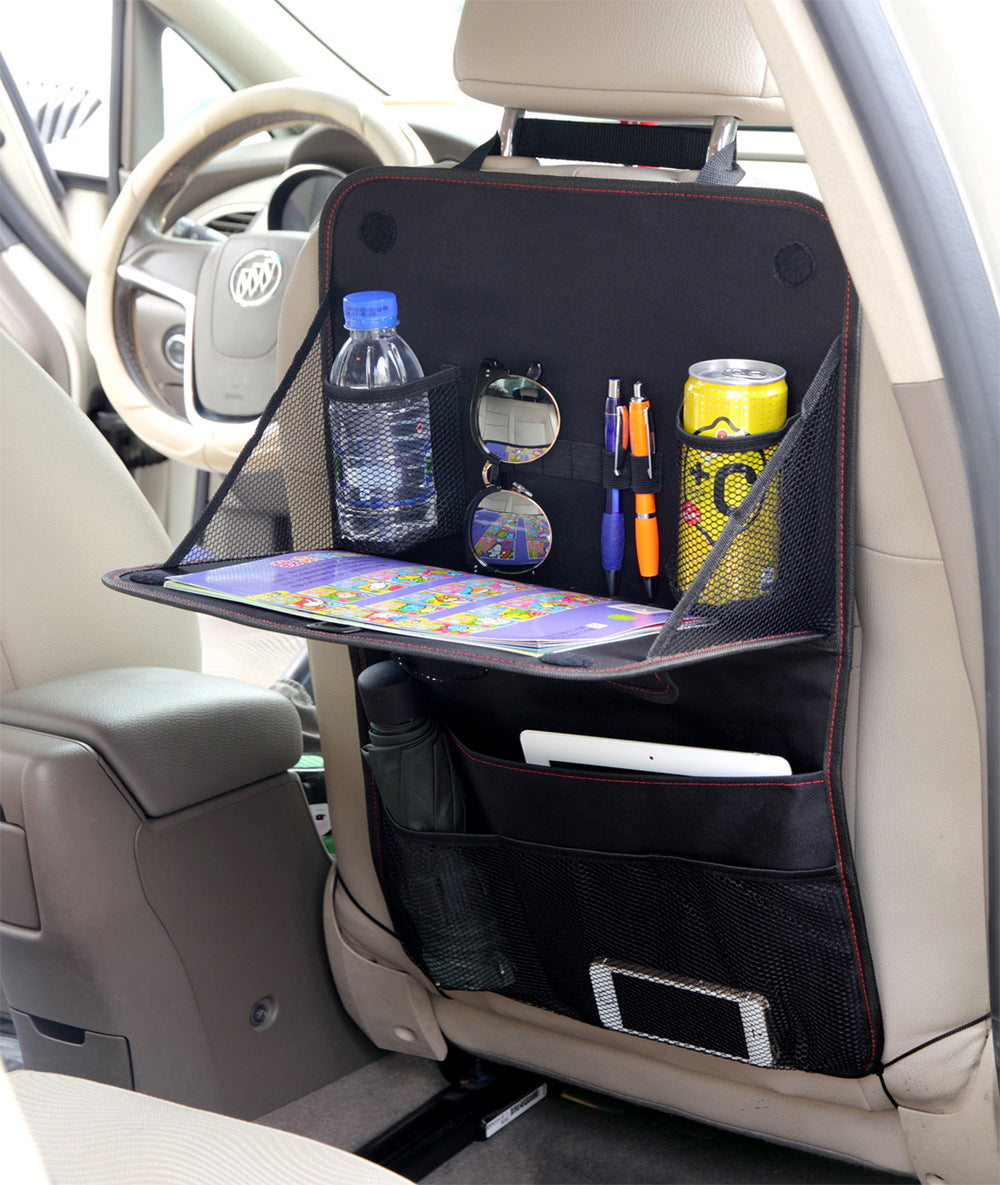 Car Seat-Back Organiser with Folding Travel Tray