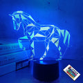 FULLOSUN Horse Illusion 3D Night Light – 16 Colors, Remote Control, Kid-Safe Bedside Lamp