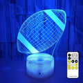 Good King Football Night Light for Kids — 3D Illusion Lamp, 7-Color LED Nightlight with USB Power, Touch & Remote