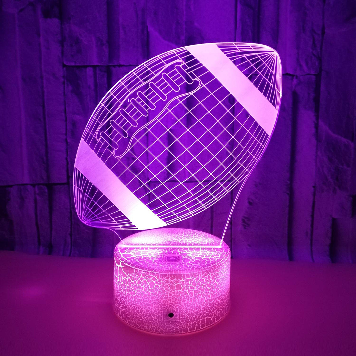 Good King Football Night Light for Kids — 3D Illusion Lamp, 7-Color LED Nightlight with USB Power, Touch & Remote