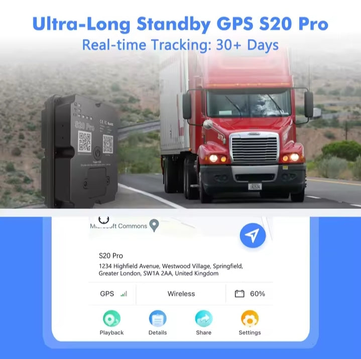 4G GPS Tracker Real-Time Vehicle Tracking Device with 30-Day History & App