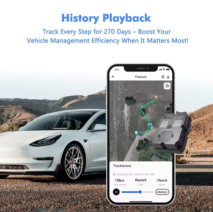 4G GPS Tracker Real-Time Vehicle Tracking Device with 30-Day History & App
